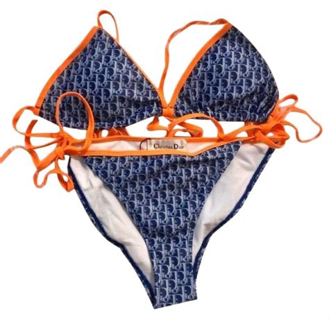 dior blue and orange bikini|dior bathing suits.